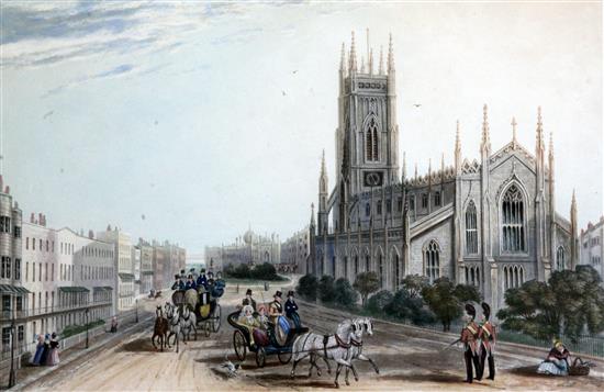 Hunt after Campion St Peters Church, Brighton, c.1838 10.5 x 15in.